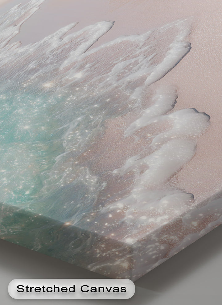 Tropical Bliss – Sparkling Pink Beach Canvas Print