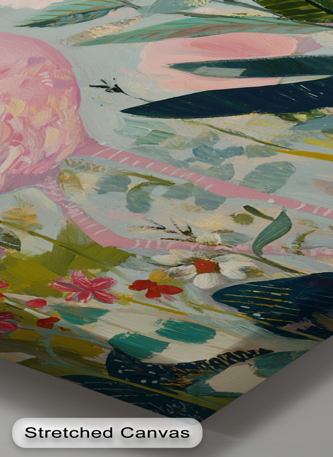 Flamingo in Bloom – Pastel Pink Flamingo Canvas Print