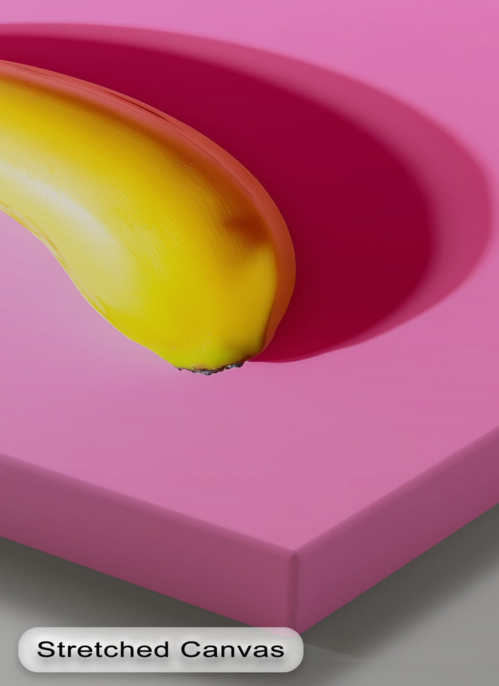 Pop Banana – Bold Yellow Fruit on Pink Canvas Print