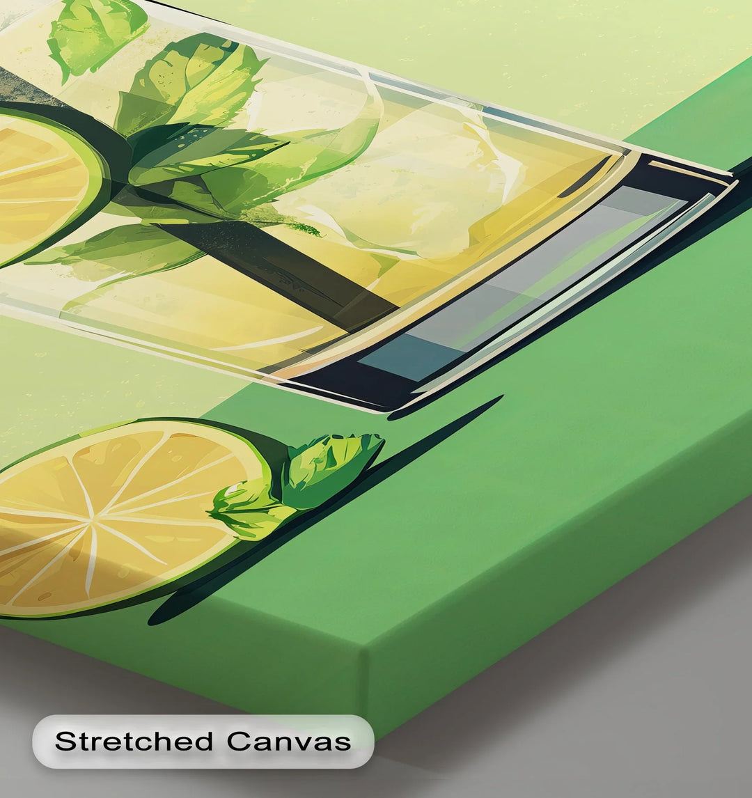 Minty Mojito Vibes – Refreshing Lime Cocktail Canvas Print