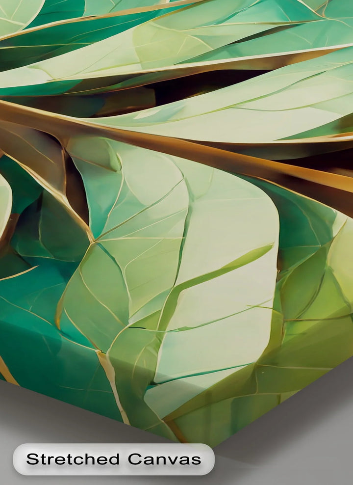 Radiant Leaf Veins – Stylized Botanical Geometry Canvas Print - MyPhotoStation