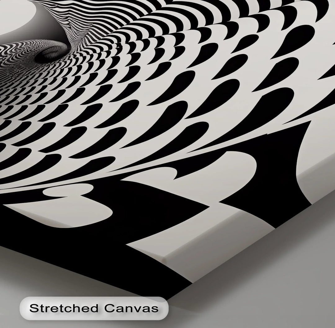 Hypnotic Spiral Tunnel – Black & White Canvas Print - MyPhotoStation