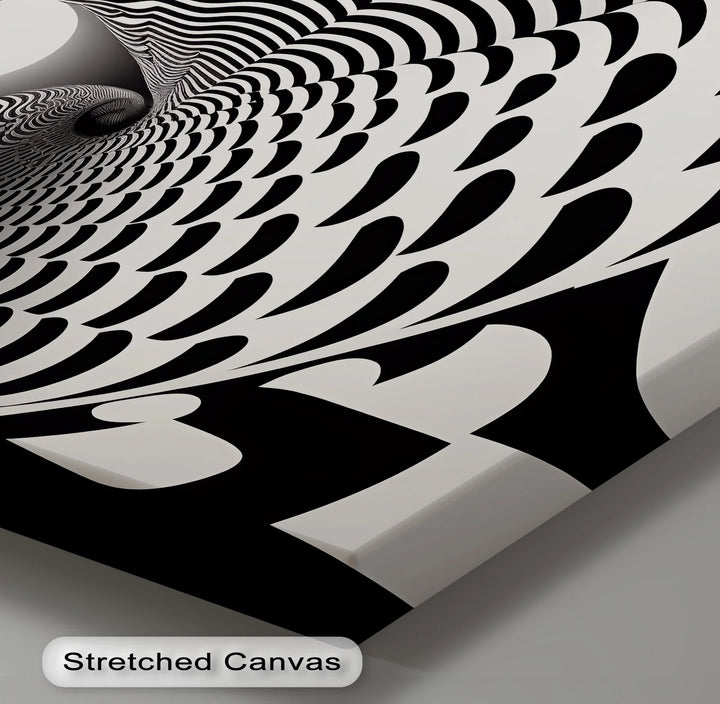 Hypnotic Spiral Tunnel – Black & White Canvas Print - MyPhotoStation