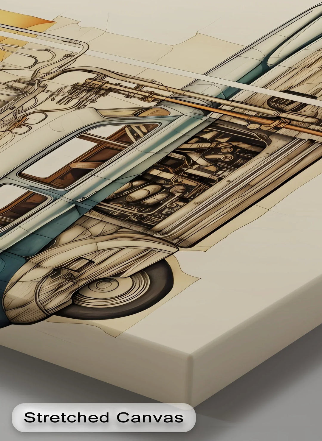 Vintage Blueprint Breakdown of Classic Sedan – Car Canvas Print - MyPhotoStation