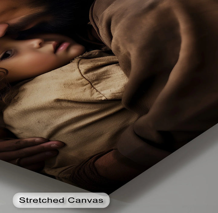 Divine Embrace – Jesus Holding a Child Canvas Print - MyPhotoStation