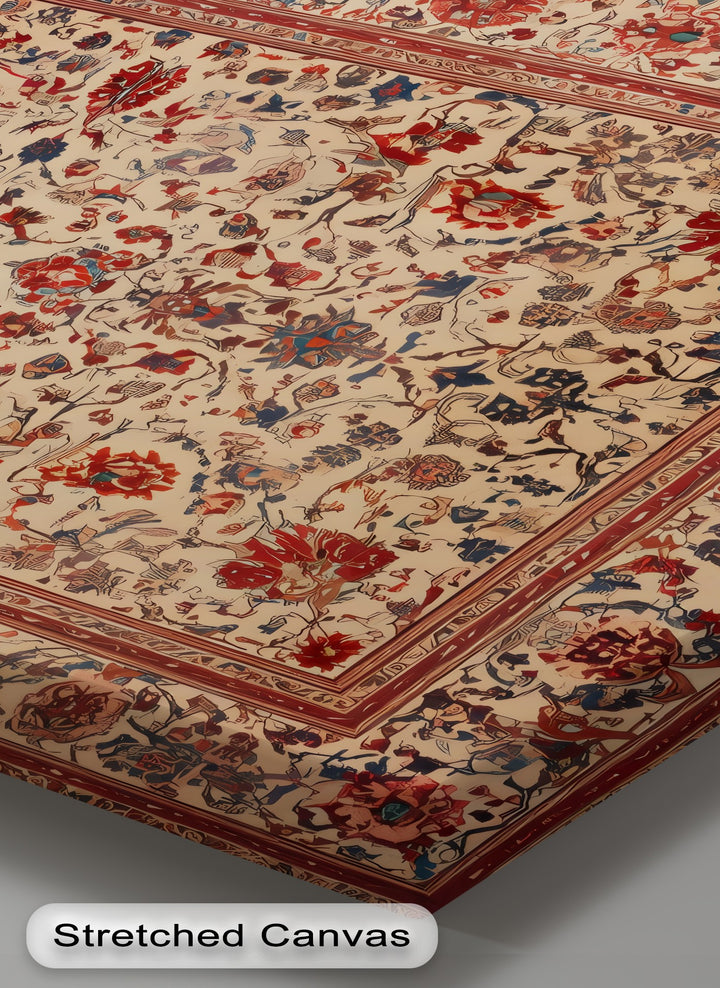 Timeless Harmony – Persian Floral Rug Canvas Print