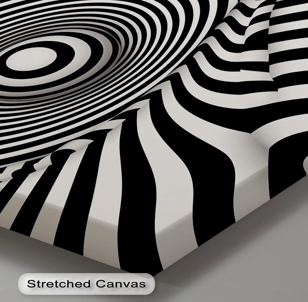 Vortex Wave Illusion – Black & White Canvas Print - MyPhotoStation