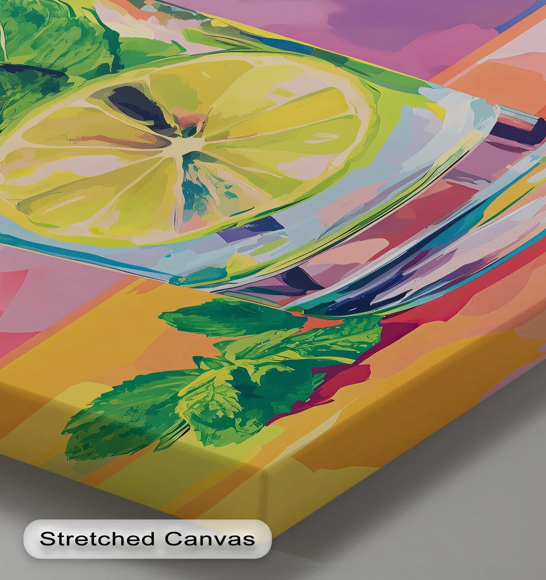 Mint Splash – Colorful Mojito Cocktail Canvas Print - MyPhotoStation