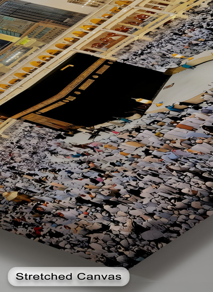 Kaaba at Sunset with Abraj Al-Bait Clock Tower – Islamic Wall Art