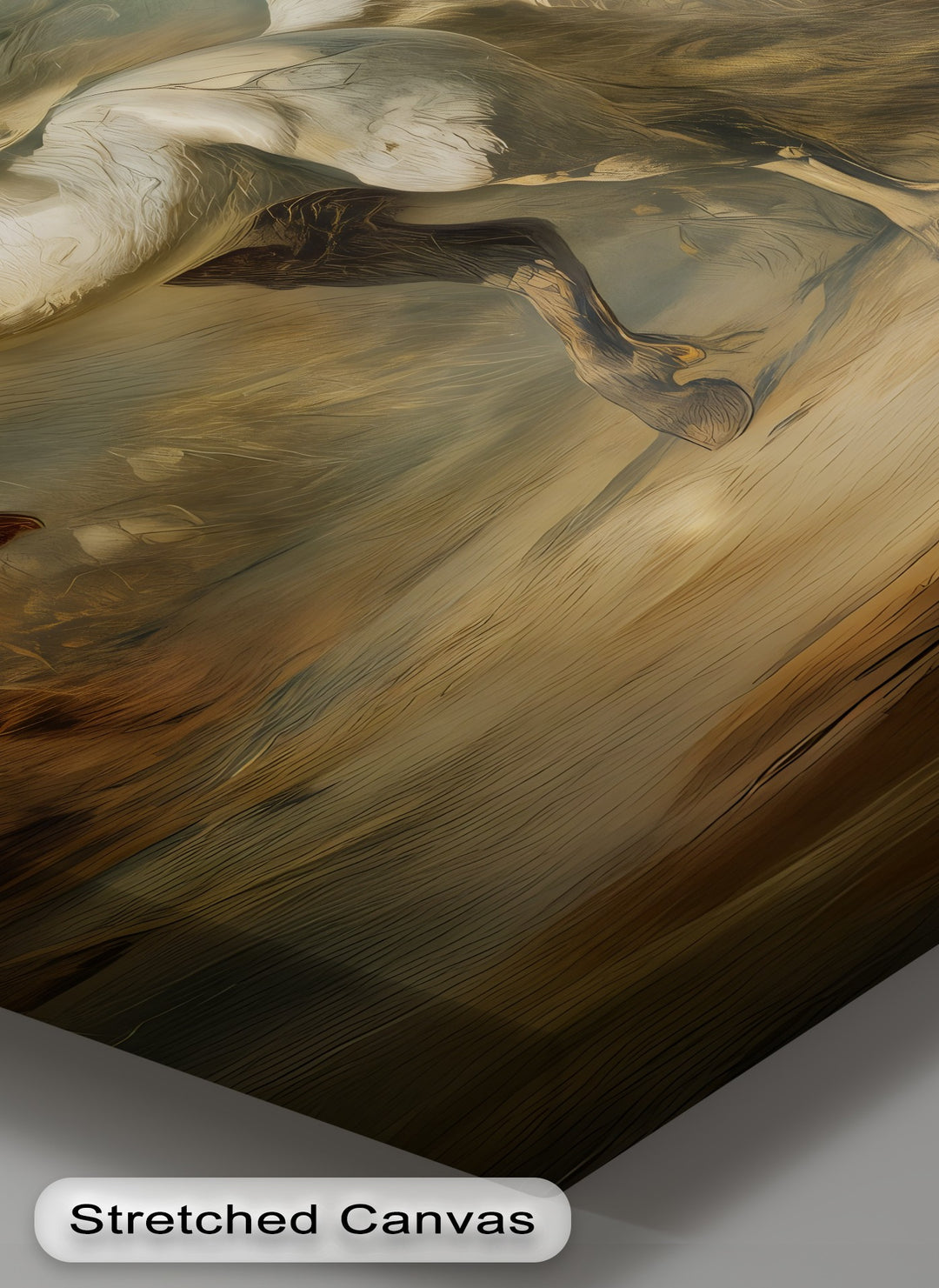 Eclipsed Thunder – Majestic Rearing White Horse Canvas Print