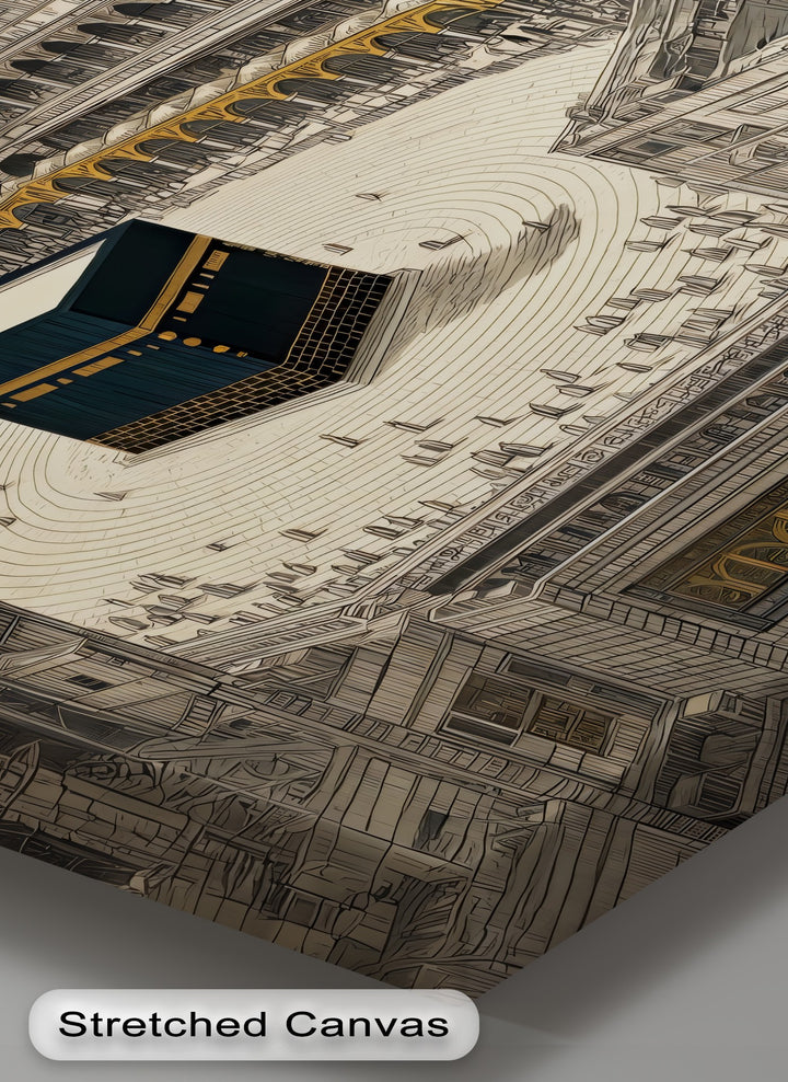 Sacred Kaaba Illustration – Islamic Wall Art of Masjid al-Haram