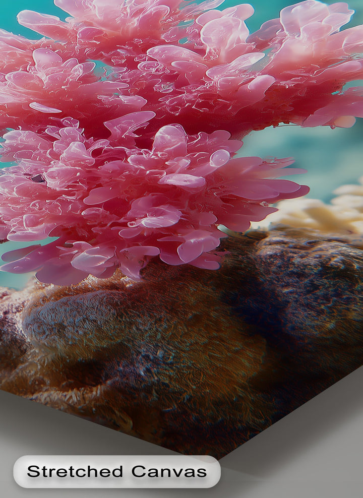 Pink Reef Bloom – Underwater Coral Beauty Canvas Print