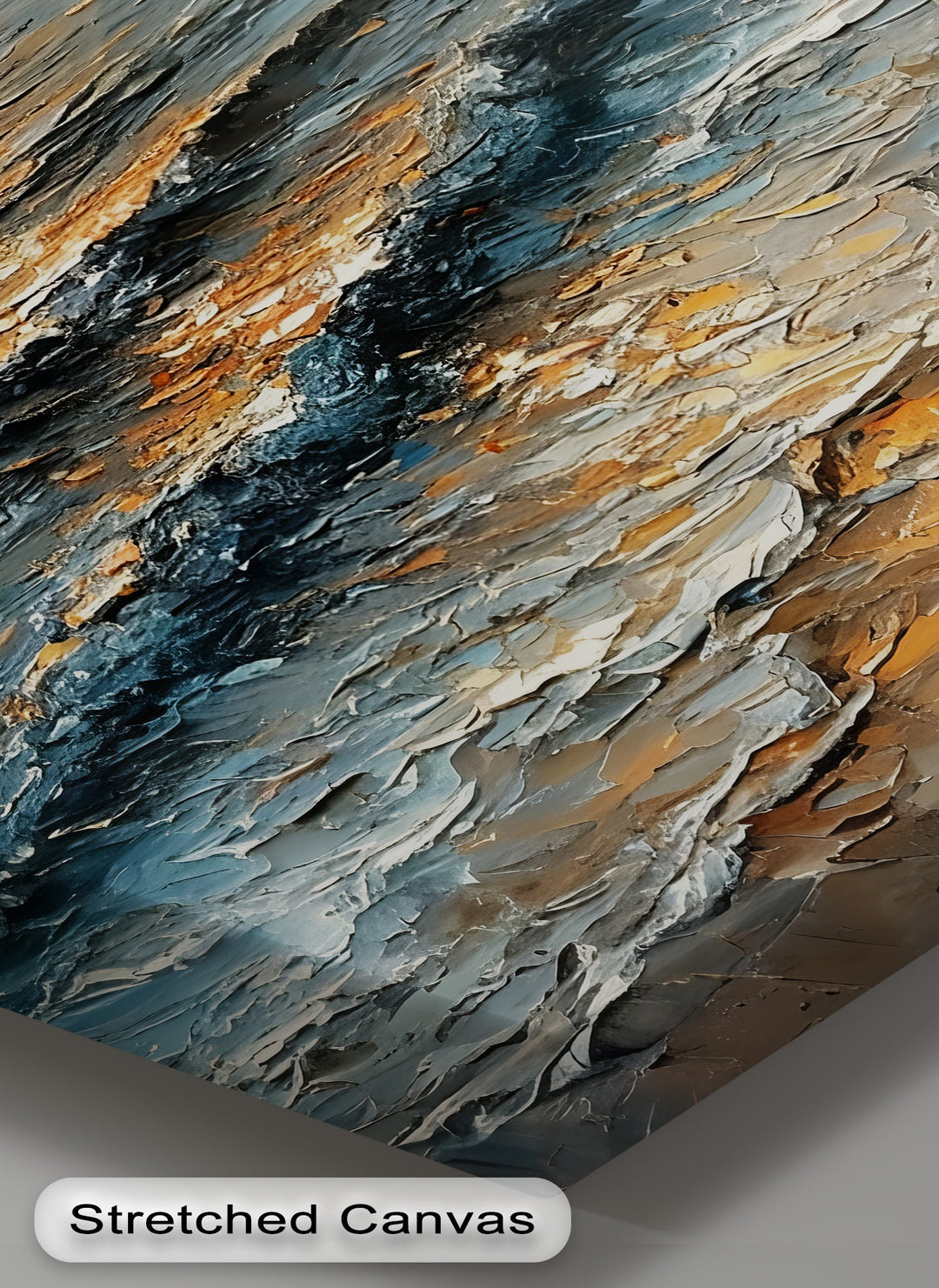 Golden Horizon – Textured Sunset Seascape Canvas Print
