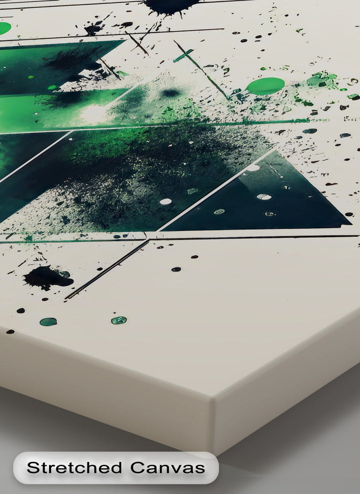 Geometric Green Explosion – Abstract Modern Canvas Print - MyPhotoStation