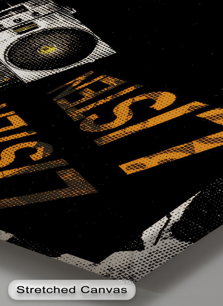 Listen Up – Retro Boombox Urban Art Canvas Print
