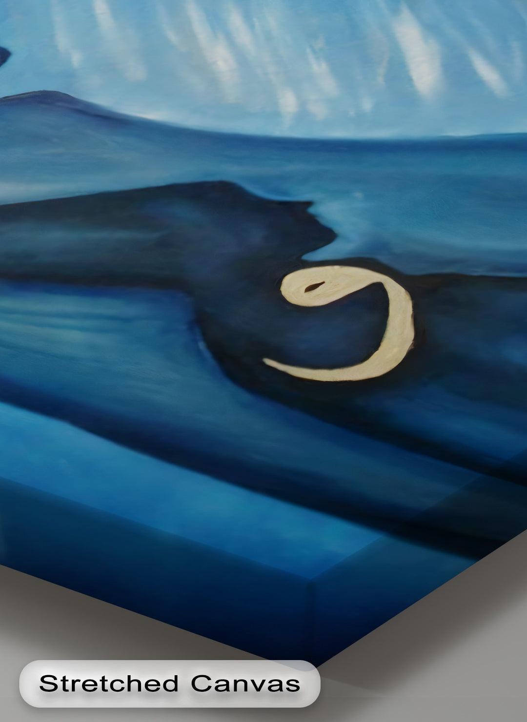 Eternal Silence – Blue Abstract Sufi Islamic Canvas Wall Art | Black Art