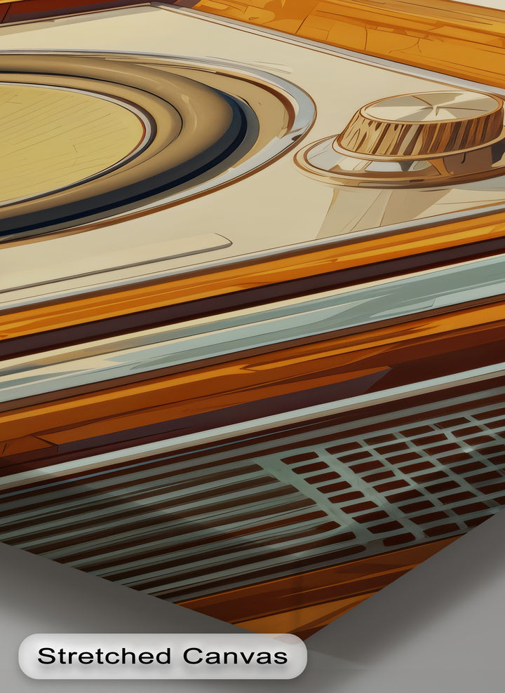Golden Frequencies – Retro Radio Dial Canvas Print