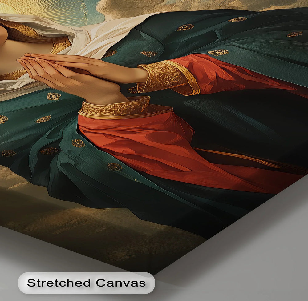A divine moment of prayer and grace—this canvas print evokes peace and spiritual beauty.

