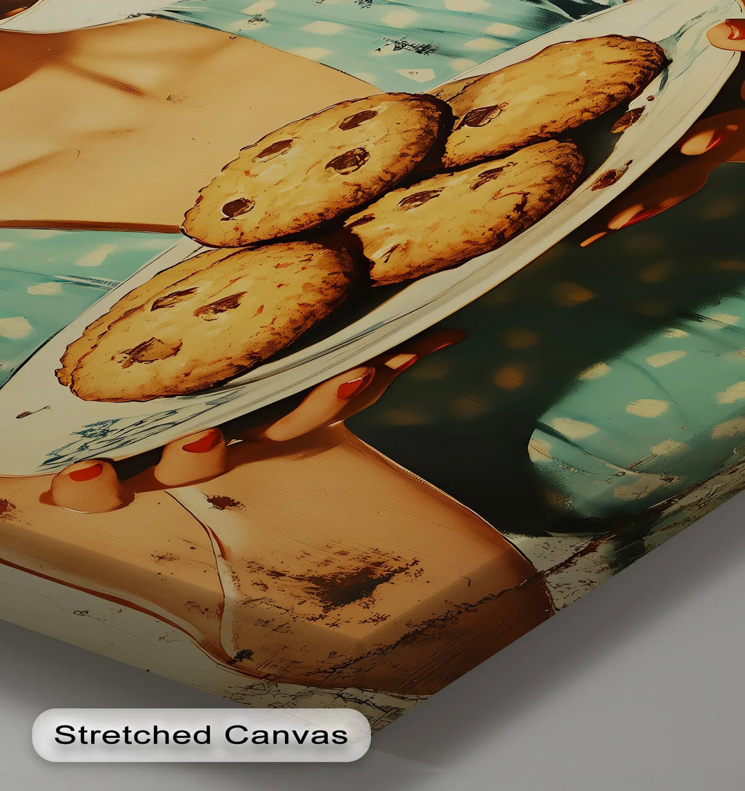 Sweet Smile – Retro Cookie Lady Kitchen Canvas Print - MyPhotoStation