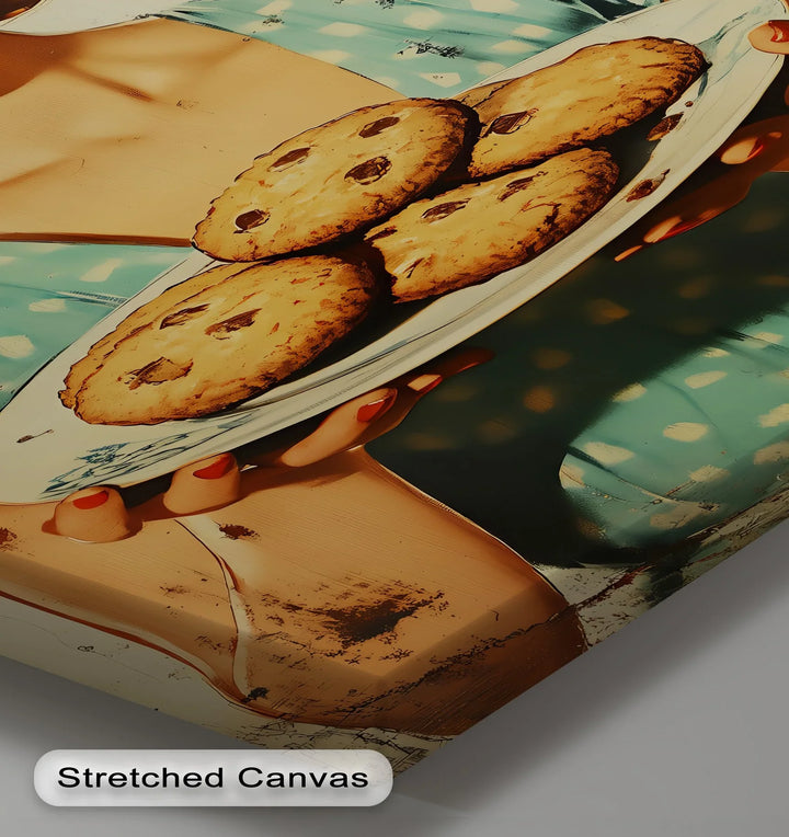 Sweet Smile – Retro Cookie Lady Kitchen Canvas Print - MyPhotoStation