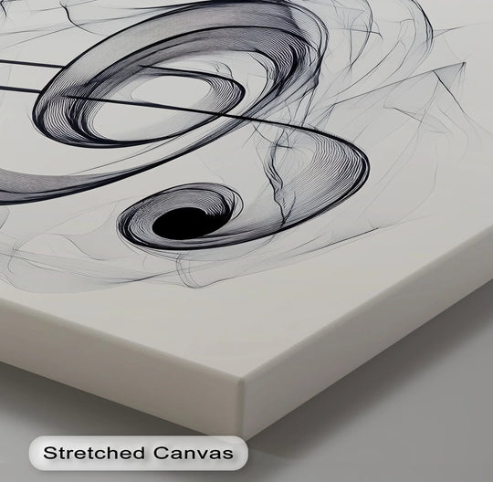 The rhythmic flow of the smoky lines in this treble clef design gives a sense of kinetic energy to this best canvas prints piece.