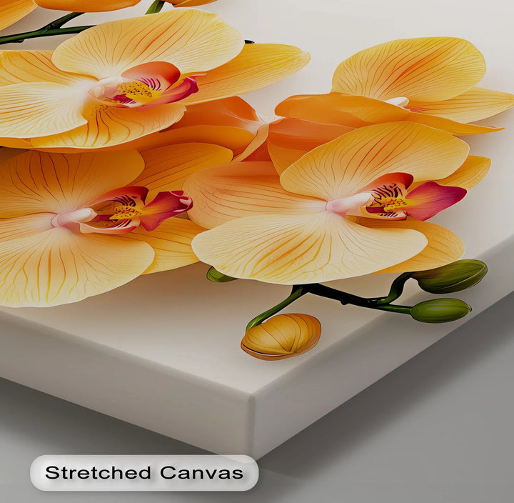 Golden Orchid Radiance – Orange Phalaenopsis Floral Canvas Print - MyPhotoStation