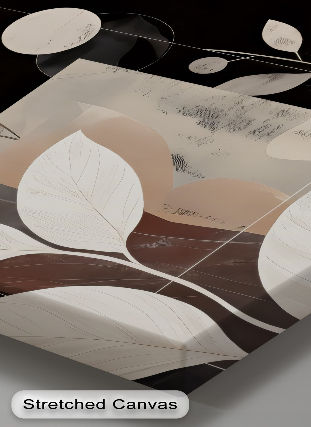 Abstract Botanical Black & Bronze Canvas Wall Art | Framed Artwork