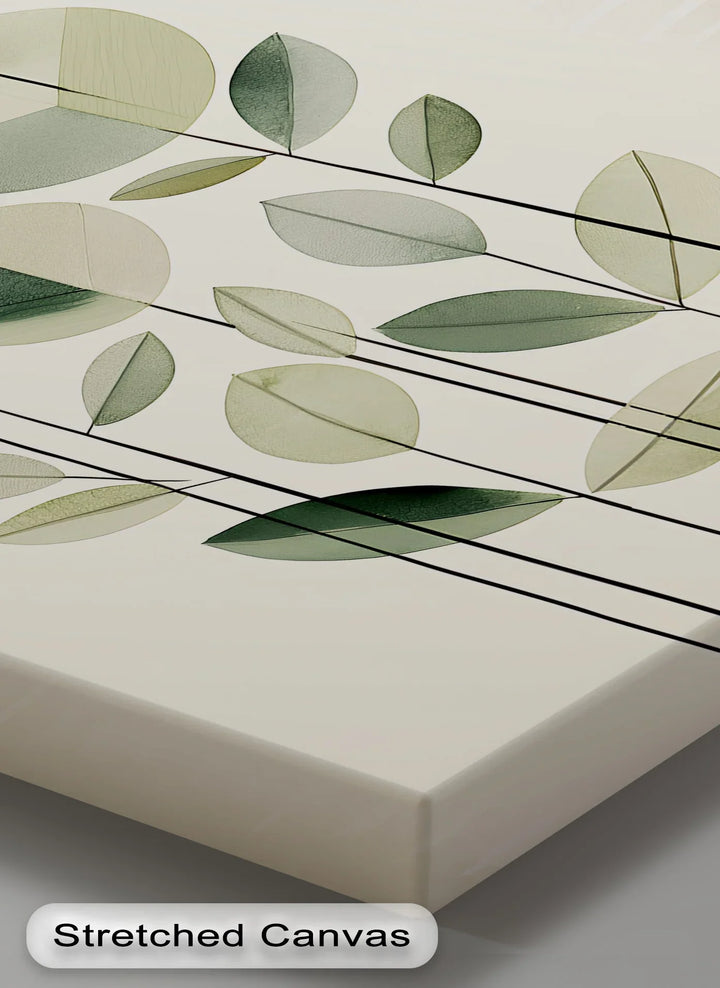 Geometric Leaf Totems – Minimalist Botanical Canvas Print - MyPhotoStation