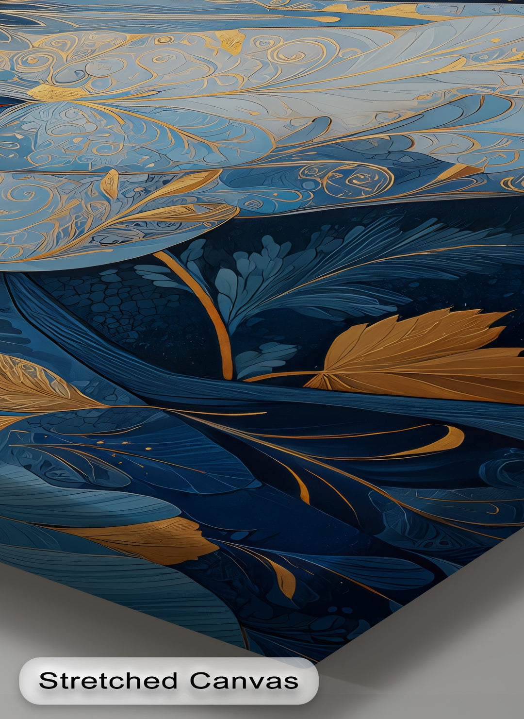 Golden Gaze – Ornamental Blue Horse Canvas Print