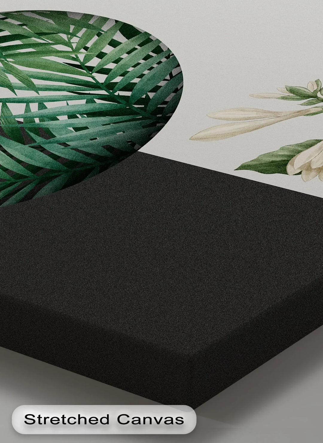 Botanical Balance – Monochrome Floral Contrast Canvas Print - MyPhotoStation