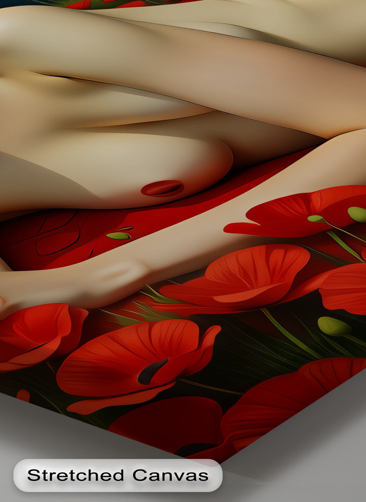 Scarlet Reverie – Sexy Canvas Artwork | Large Framed Wall Art