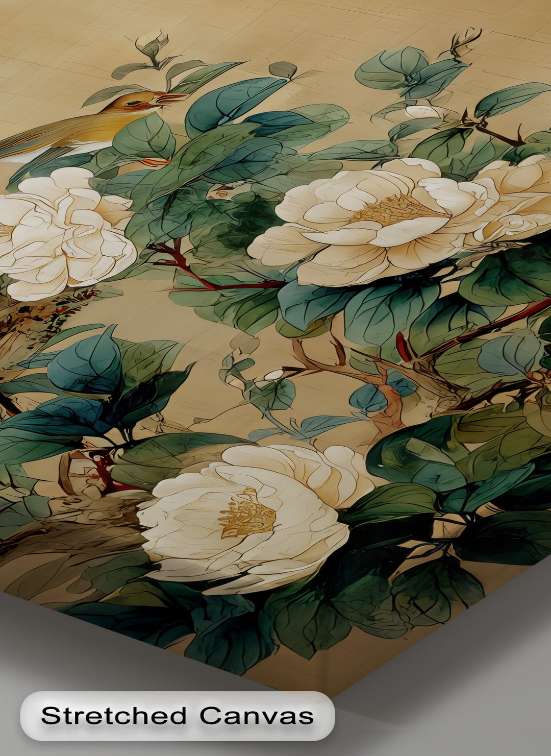 Birds Among White Peonies - Canvas Wall Art | Canvas Wall Decor