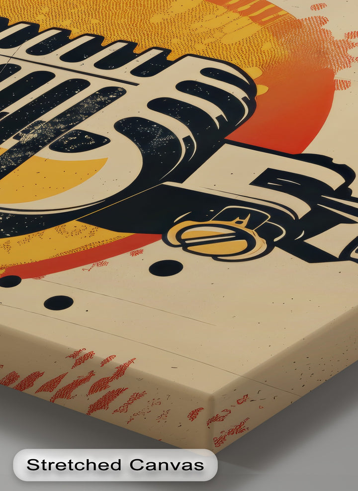 Retro Airwaves – Vintage Microphone Canvas Print