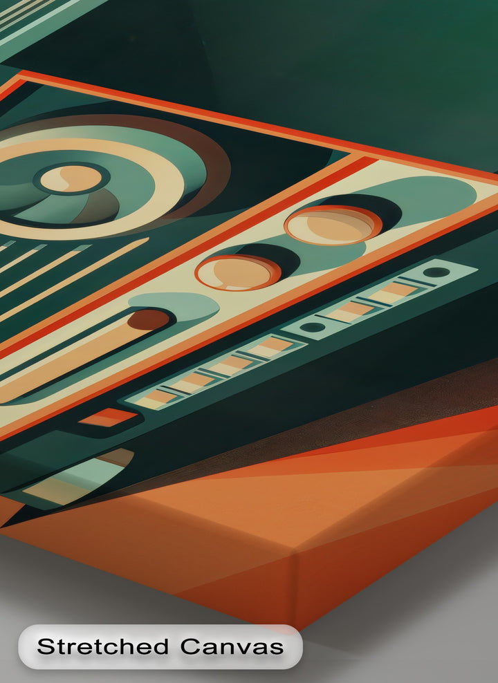 Sonic Boom – Abstract Retro Speaker Canvas Print