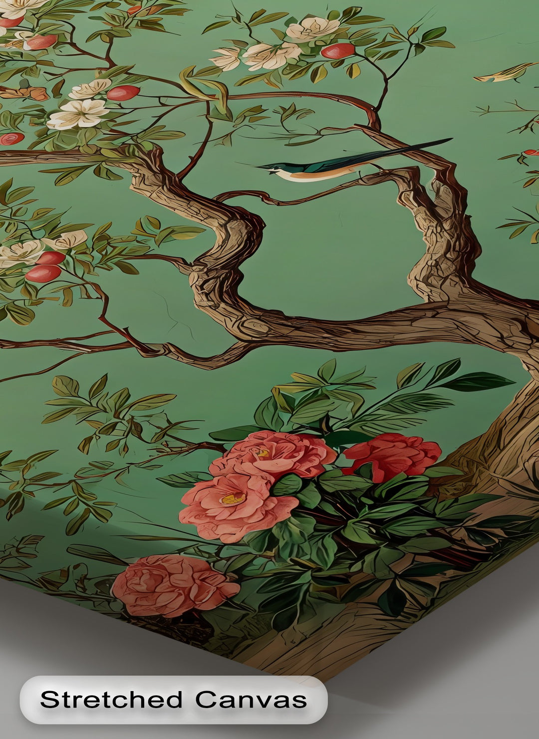 Birds and Blossoming Fruit Tree - Canvas Wall Art | Framed Art