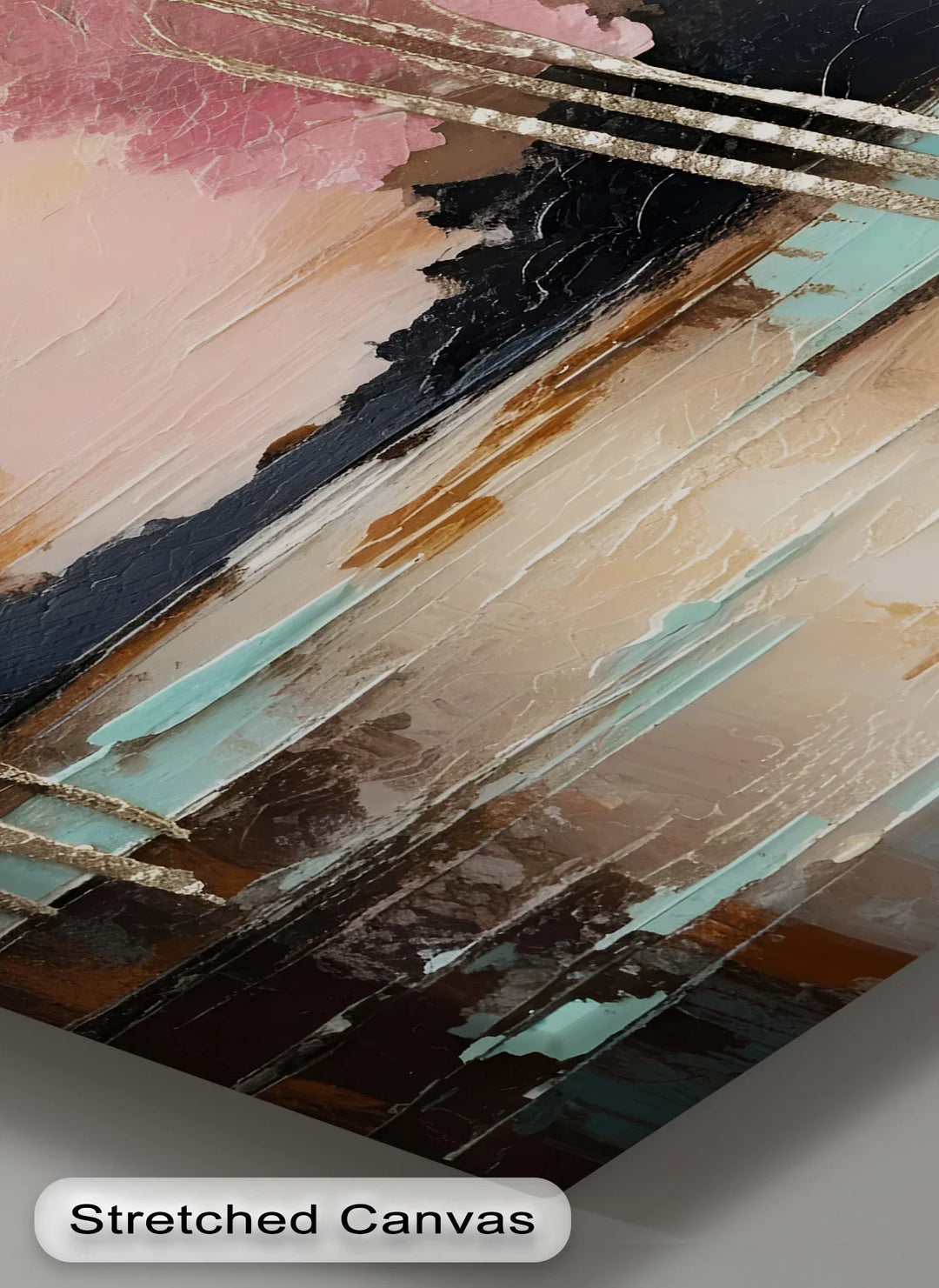 Golden Glow Horizon – Textured Sunset Landscape Canvas Print
