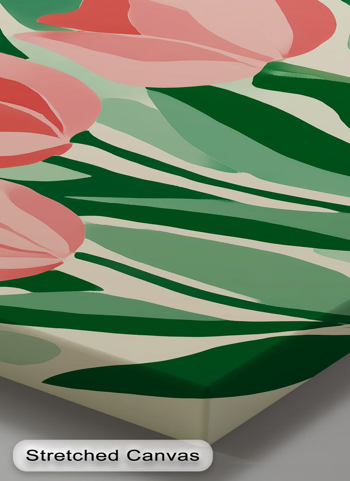Coral Tulip Delight – Abstract Pink Tulip Canvas Print