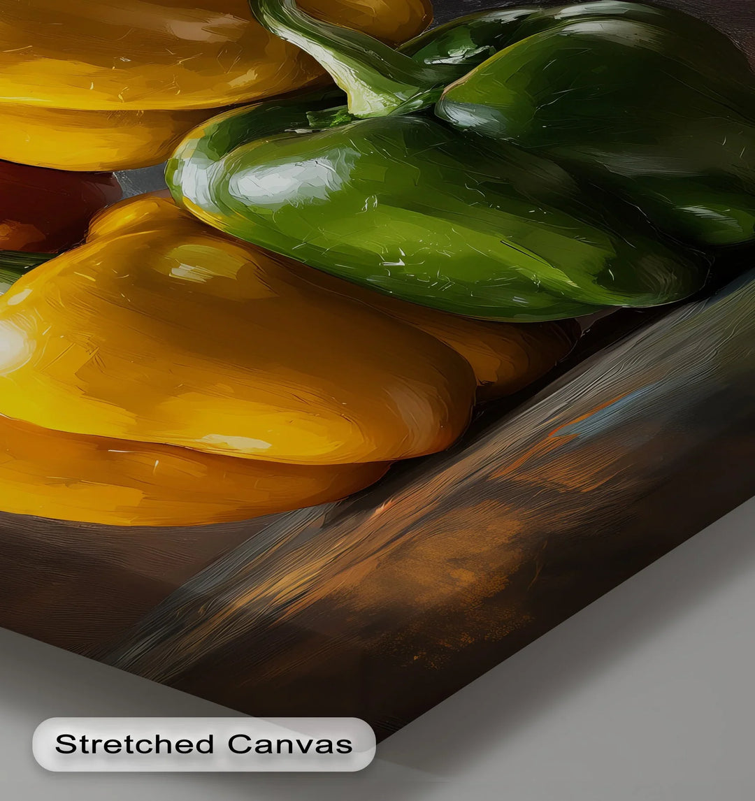 Bell Pepper Harmony – Colorful Still Life Kitchen Canvas Print - MyPhotoStation
