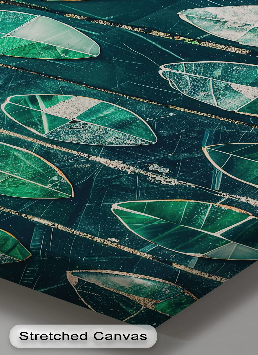Emerald Leaf Mosaic – Abstract Botanical Canvas Print - MyPhotoStation