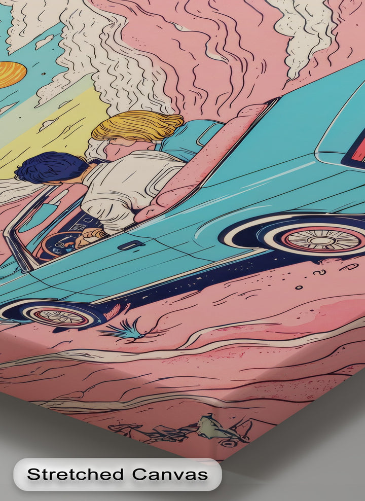 Escape to Nowhere – Retro Dreamscape Canvas Print