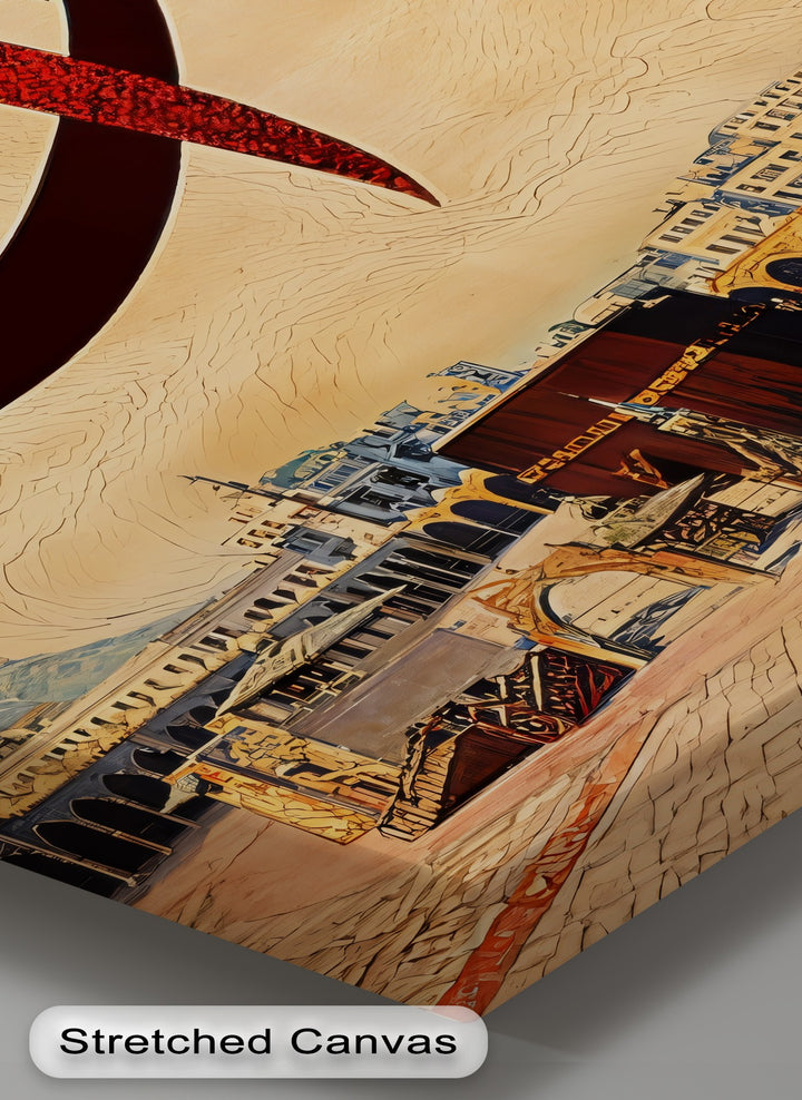 Sacred Calligraphy over the Kaaba – Islamic Canvas Print