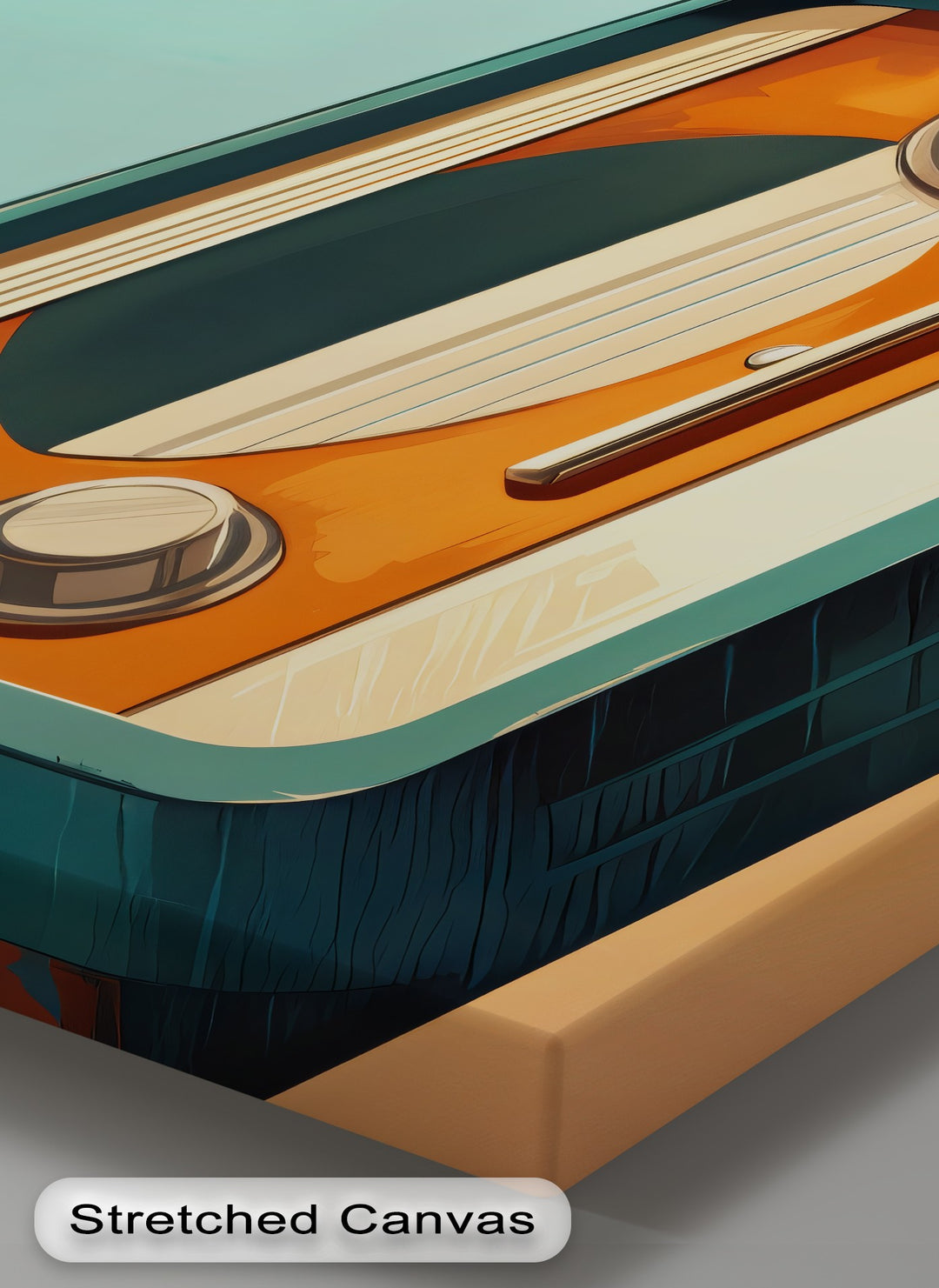 Tangerine Waves – Minimal Retro Radio Canvas Print