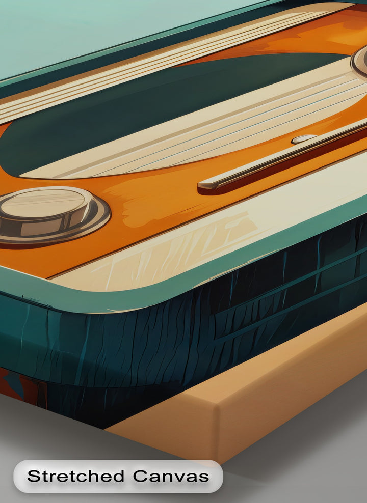 Tangerine Waves – Minimal Retro Radio Canvas Print