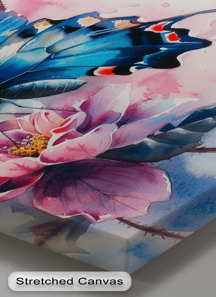 Blue Grace – Butterfly on Bloom Animal Canvas Print - MyPhotoStation