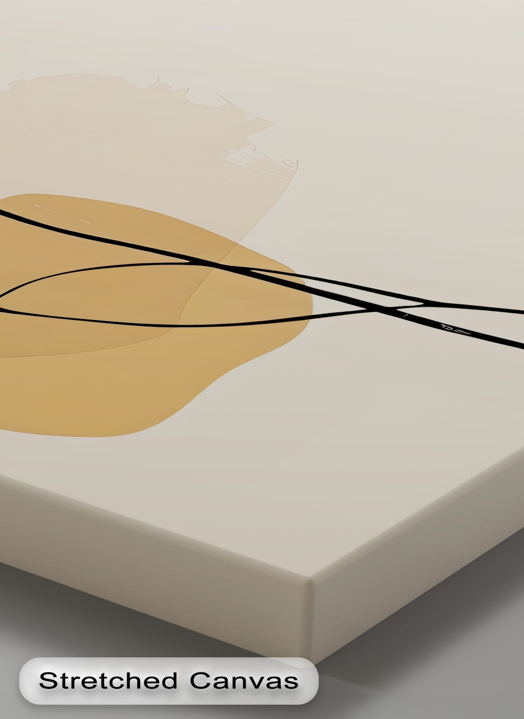 Golden Petal Outline – Minimalist Floral Canvas Wall Art | Artwork Canvas