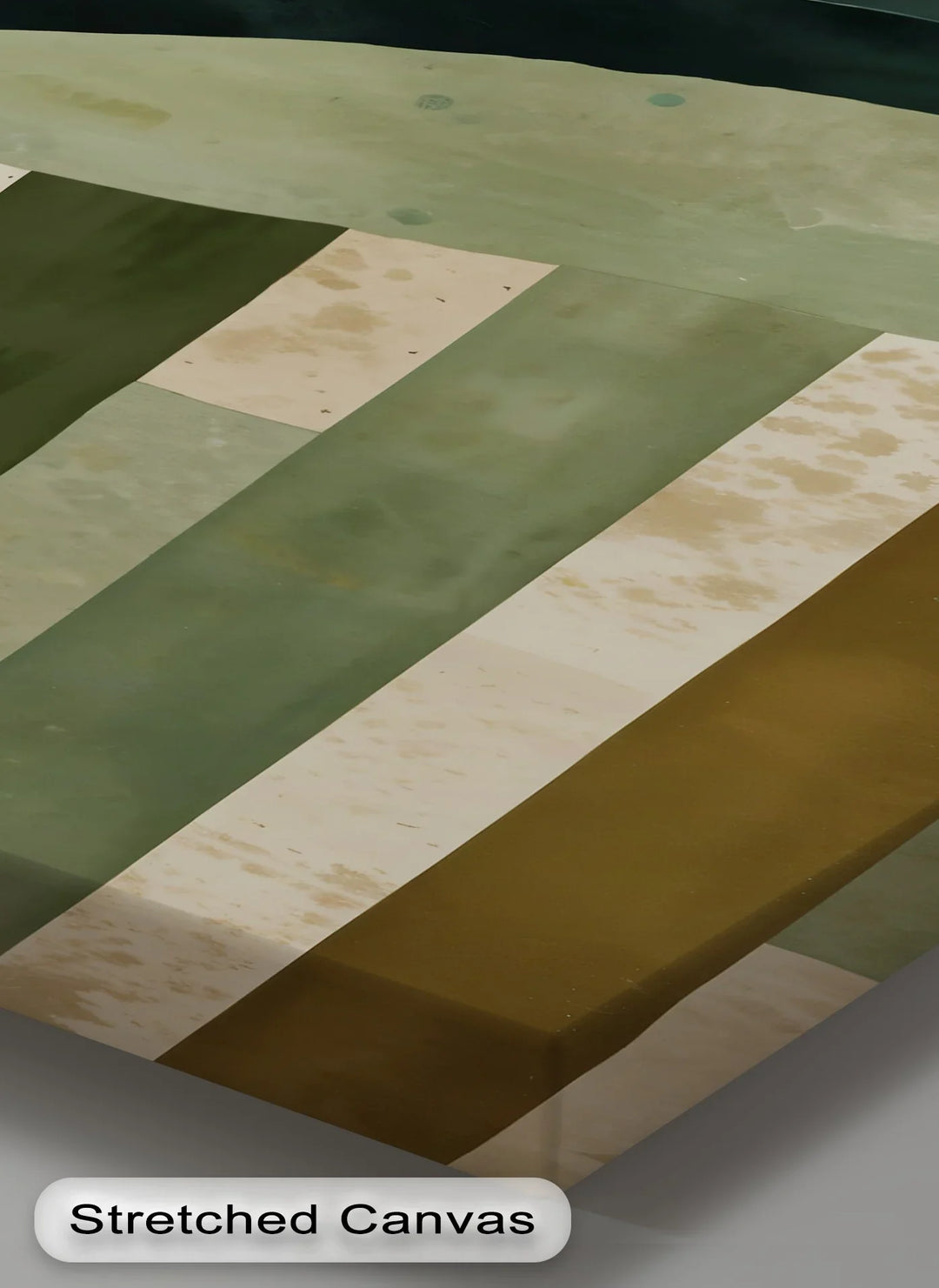 Verdant Tapestry – Botanical Stripe Abstract Canvas Print - MyPhotoStation