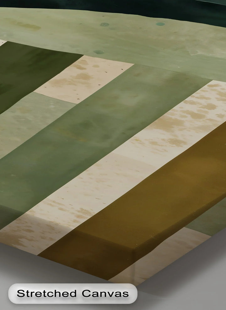 Verdant Tapestry – Botanical Stripe Abstract Canvas Print - MyPhotoStation