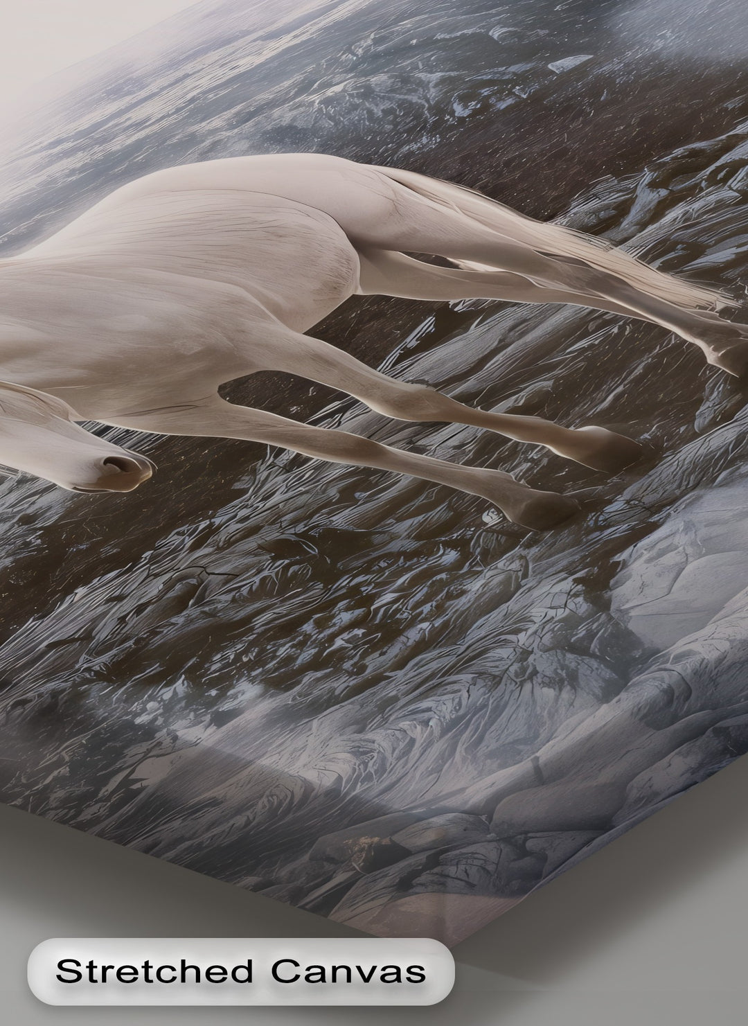 Celestial Wanderer – White Unicorn Fantasy Canvas Print