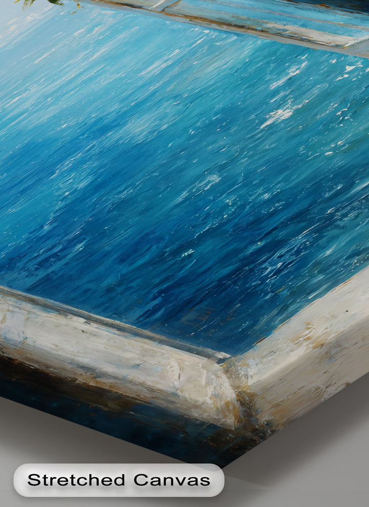 From the window's perspective, canvas art prints capture the bright ocean view in this Mediterranean lemon window coastal sea view wall art.