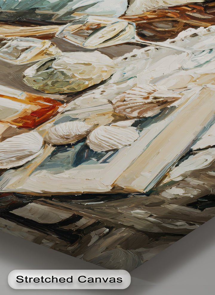 seaside table canvas painting
